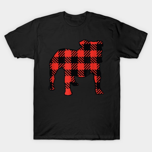 Bulldog Buffalo Plaid T-Shirt by Xamgi